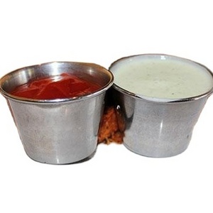 Indian Manufacturer Household Catering French Fries Ketchup Round Stainless Steel Dipping Sauce Cups