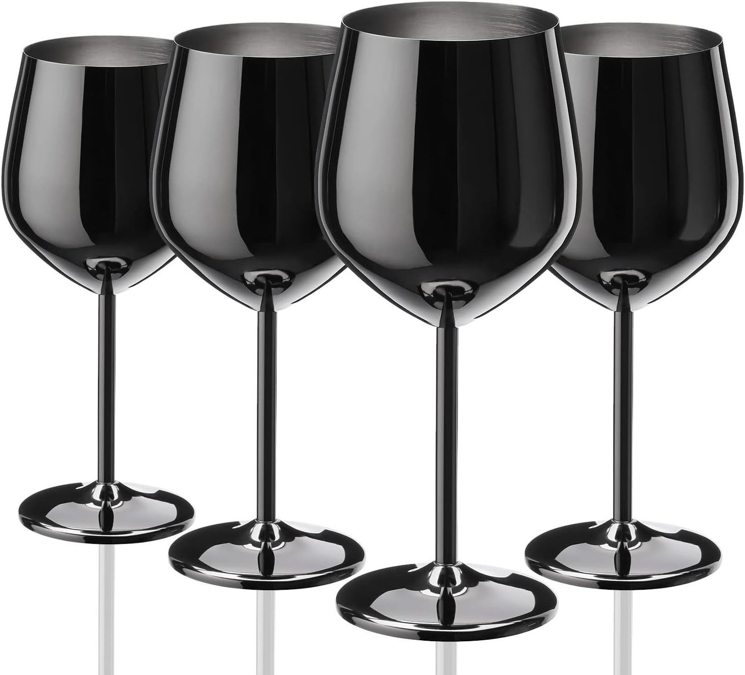 Direct Factory Stainless Steel Wine Glasses Stem Unbreakable Black Wine Goblets Metal Outdoor Pool Party