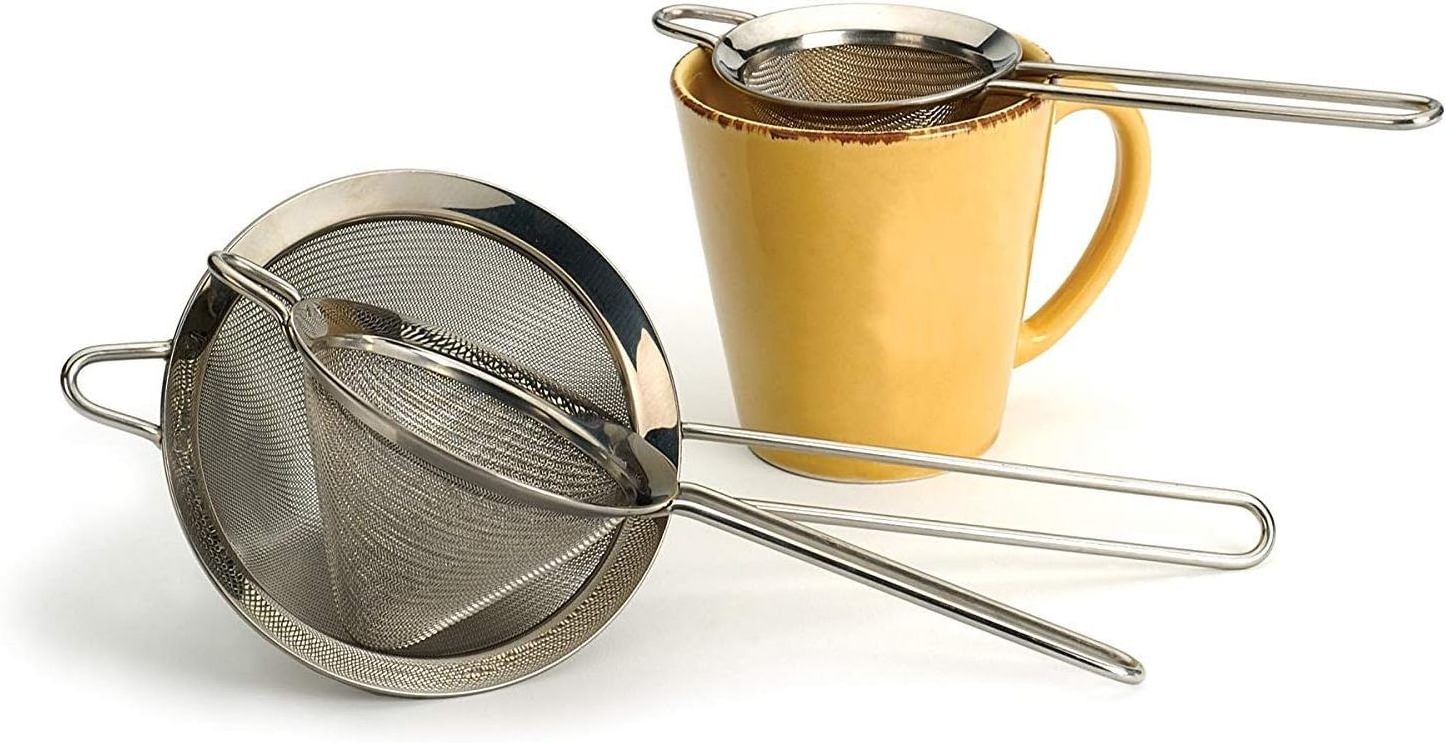 2023 Best Wholesale  Wire Mesh Oil Stainless Steel Flour Tea Coffee Powder Conical Strainer with Wire handle