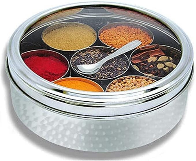 Wholesale Prices Transparent Lid Stainless Steel Spice Box Small Spoon Masala Box for Kitchen Spice Container