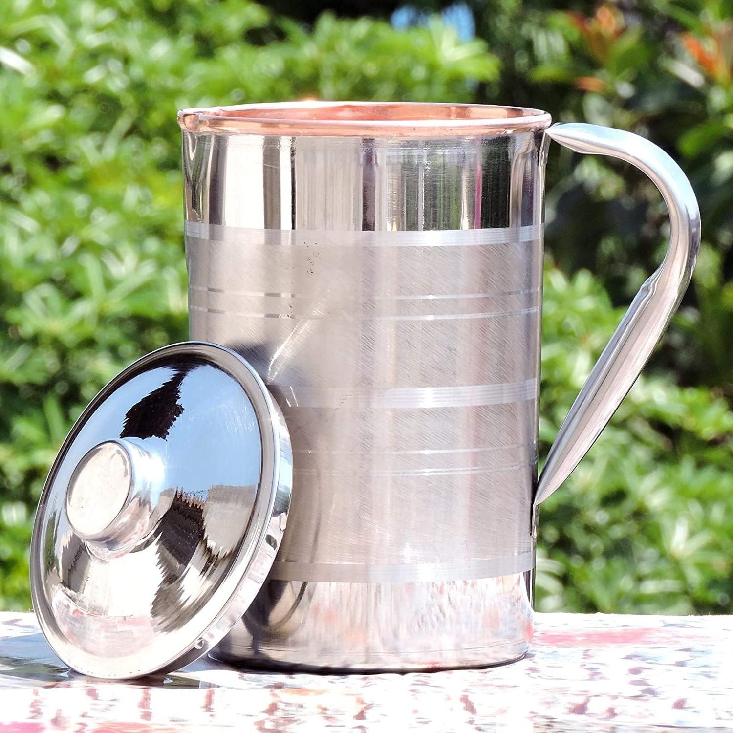 Pure Copper Steel Water Jug For Drinking Usage Superior Quality Steel Copper Drink Ware Jug tumbler Pitchers