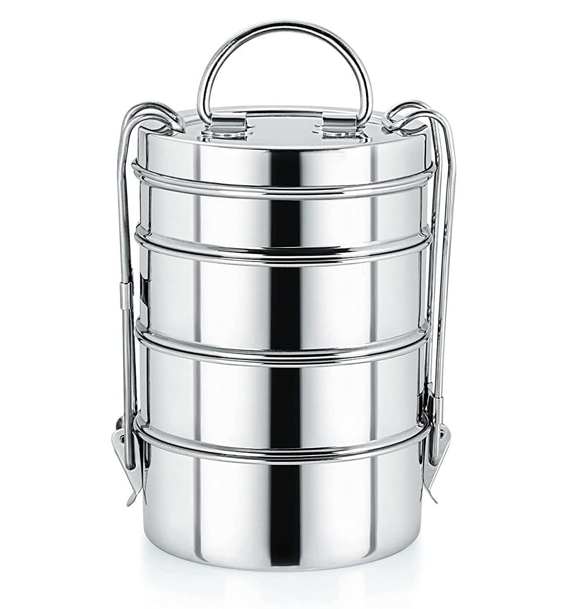 Made in India Wholesale Stainless Steel Clip Tiffin Box with Locking Clip Food Packing Lunch Boxes