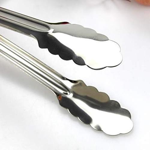 High Quality Grill Clamps Food Utensils Small Stainless Steel Long Bbq Clip Silicone Non-Stick Grilling Kitchen Serving Tong