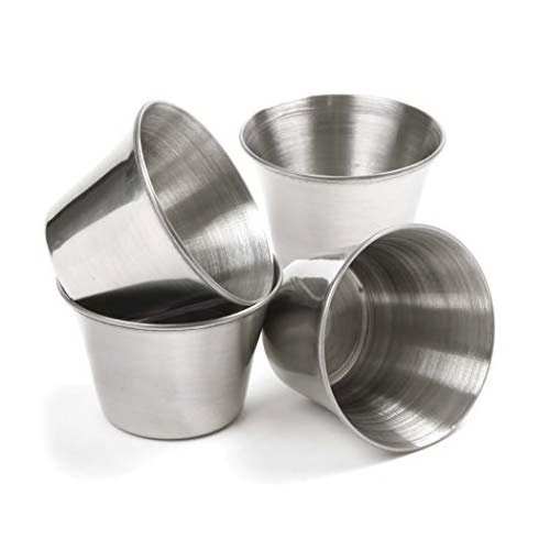 Stainless Steel Cups 1.5oz Tomato Chili Sauce Serving Pots Conical Sauce Jam Condiment cup