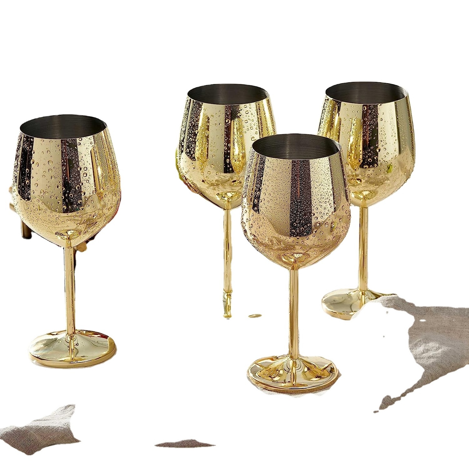 Wholesale Bulk Prices Unbreakable Stainless Steel  Flutes Glass Metal Cocktail Red Wine Cups Cocktail Glasses