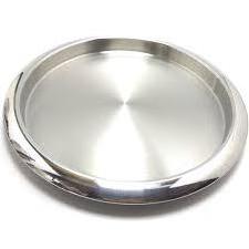 Wholesale round stainless steel anti-slip serving tin tray for bar