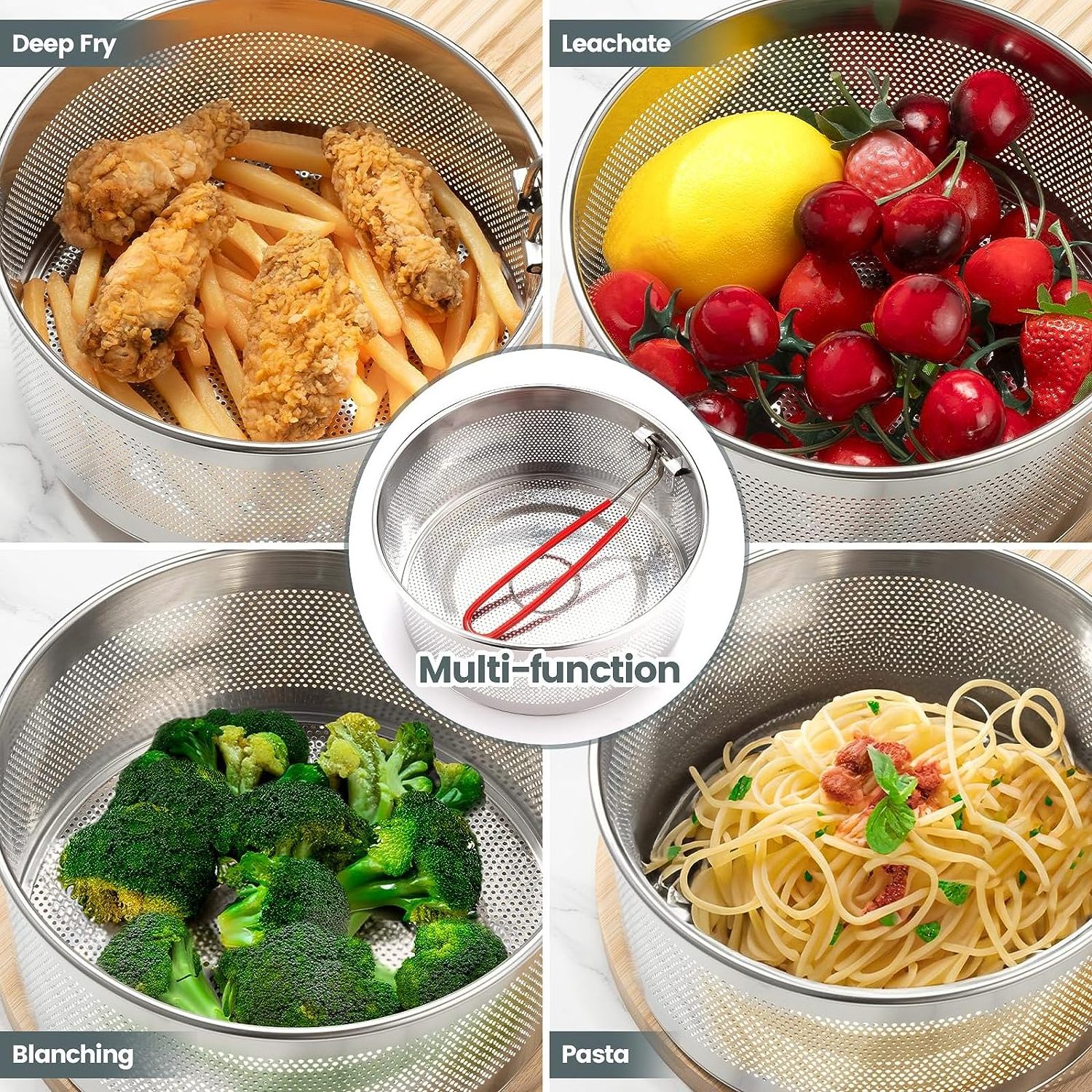 Premium Quality Commercial Stainless Steel Frying Basket French Fries Wire Mesh Frying Basket