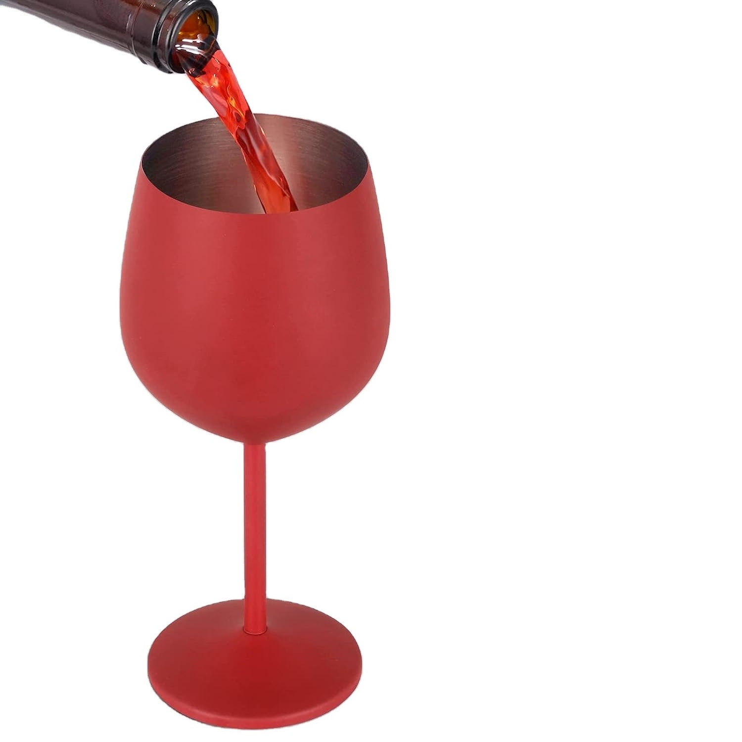 Wholesale Bulk Prices Unbreakable Stainless Steel  Flutes Glass Metal Cocktail Red Wine Cups Cocktail Glasses