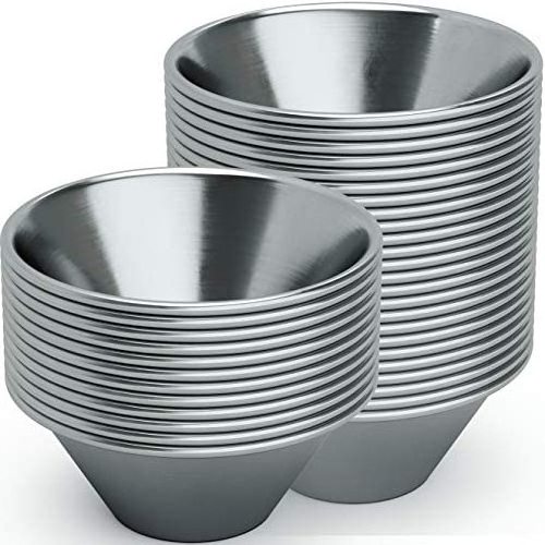 Stainless Steel Cups 1.5oz Tomato Chili Sauce Serving Pots Conical Sauce Jam Condiment cup