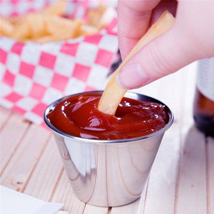 Indian Manufacturer Household Catering French Fries Ketchup Round Stainless Steel Dipping Sauce Cups