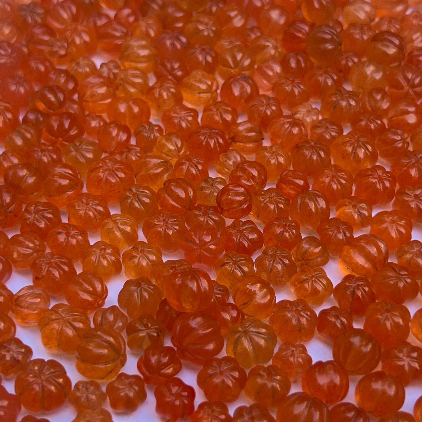 Wholesale Natural Gemstone Orange QuartPumpkin Carved Bead Loose Stone For Jewelry 6 8 10 12 MM Crystal Beads for Jewelry Making