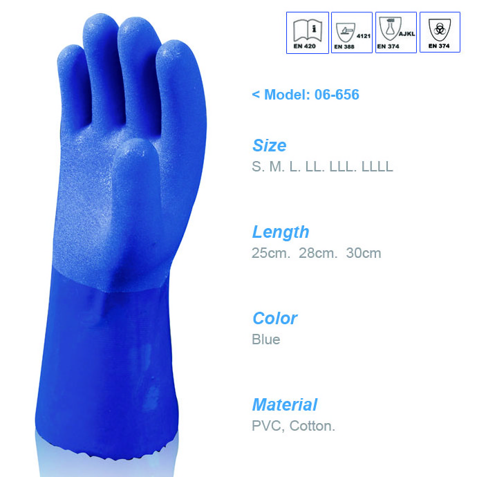 chemical resistant oil proof oil resistant glove water proof gloves blue working gloves