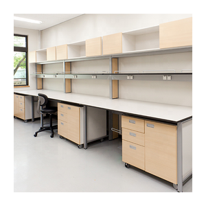 Chemistry laboratory furniture modern customized color size steel wood Equipment Dental Lab Work Bench with underneath cabinets