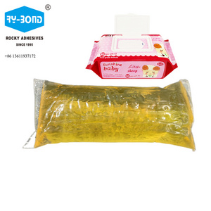 Good adhesion hot melt PSA adhesive for wet tissue lid glue baby wet tissue lid cover adhesive Wet tissue glue