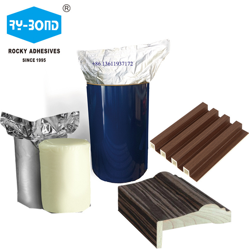 Good heat resistance  PUR hot melt adhesive for wooden profile PVC foil veneer wrapping PUR hot melt glue