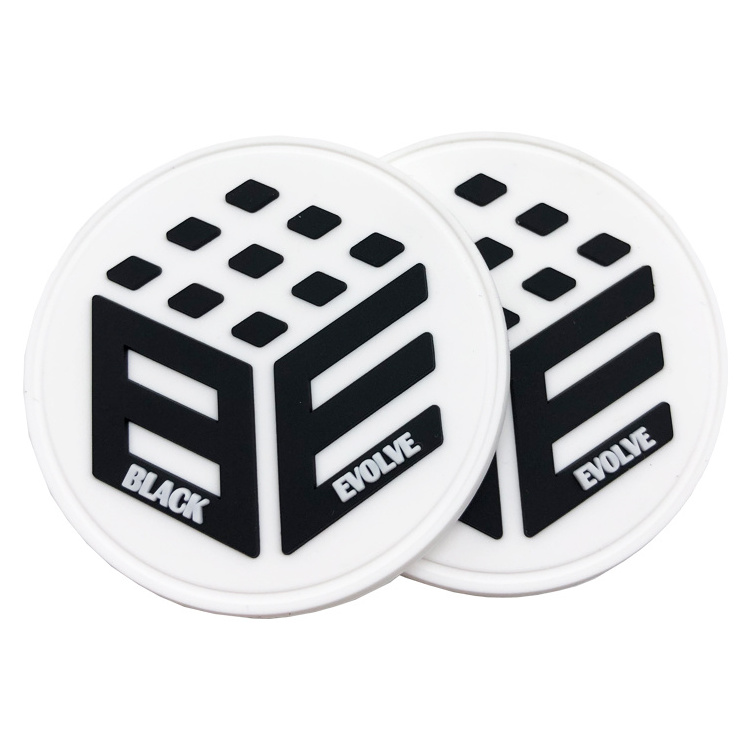 Factory Custom Logo Raised Rubber Silicone Logo Patch Round Soft Silicone Hat Patch