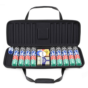 SHBC Black EVA Customized Poker Chip Carrier Storage Box Case