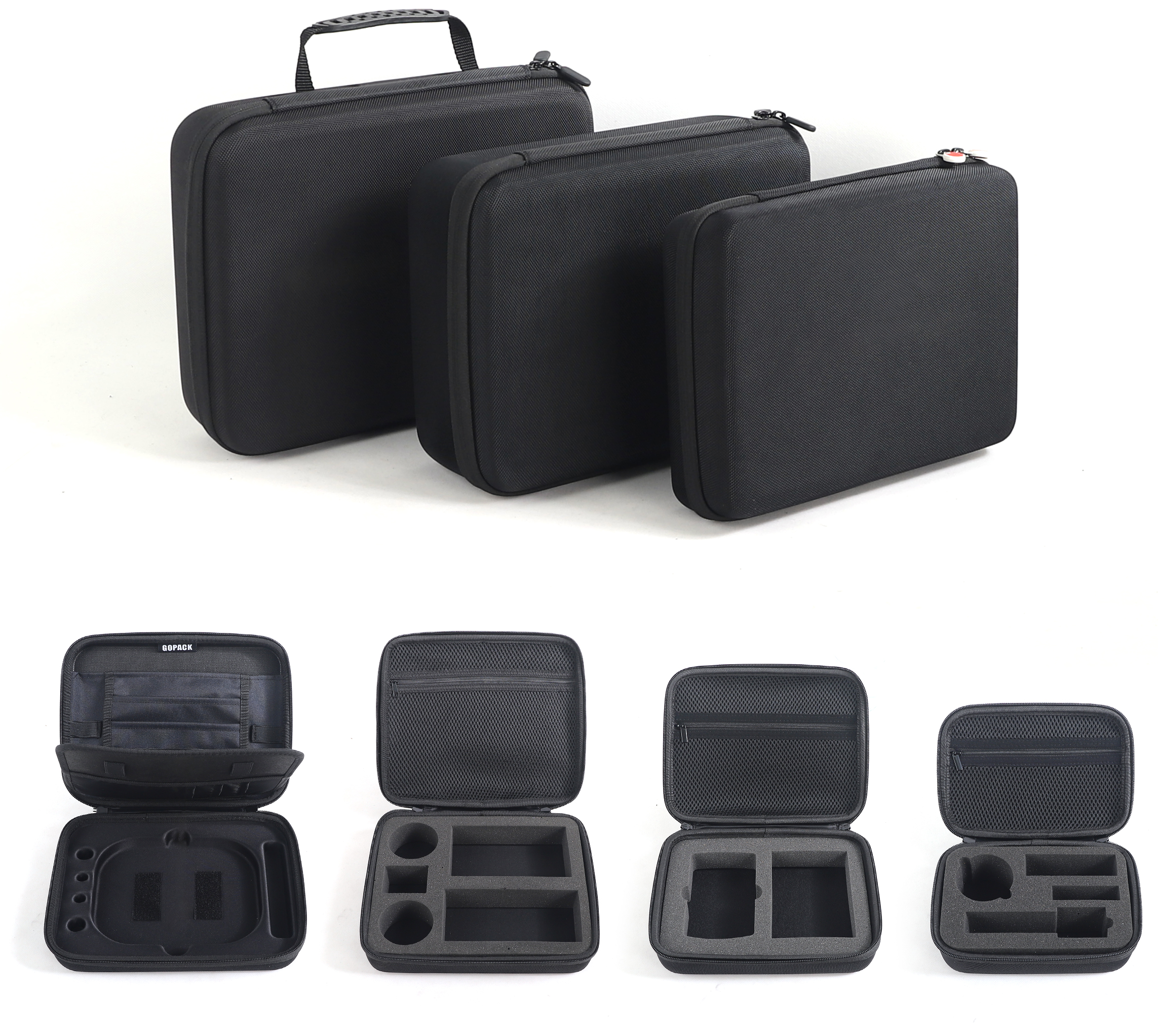 Custom Black Carry Waterproof Hard Carry Case, Protective Box Tools Handle Case