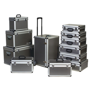 Factory Custom Size Aluminum Instrument Carrying Case Tool Box Fireproof Secure Lock Briefcase