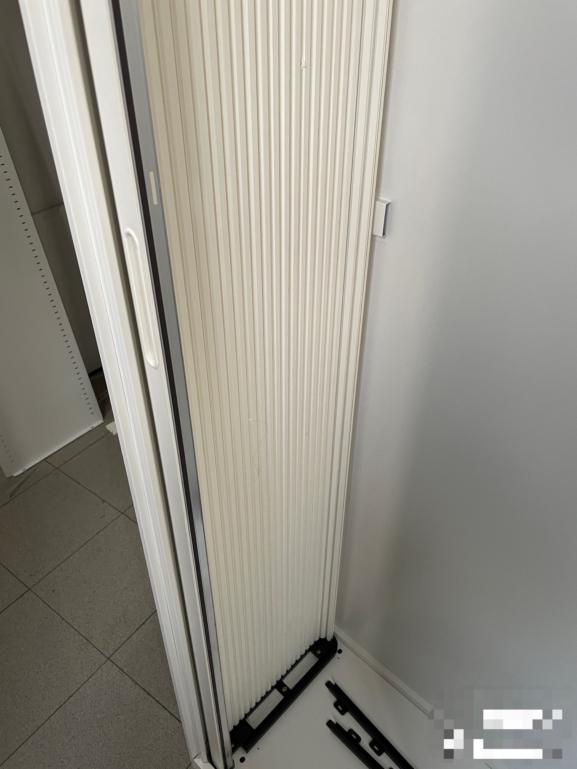 Custom ABS pvc slide door  roller shutter door for bathroom cabinet vertically Open the door