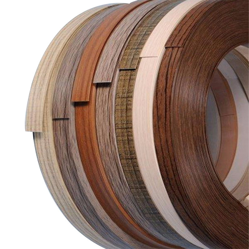 Furniture accessories high quality pvc/abs/acrylic edge banding tape for furniture in gold/silver/wood color