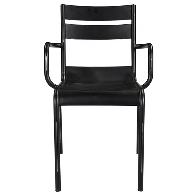 Industrial black vintage iron restaurant dining metal chair Arm Chair Outdoor Bar Stool Chair