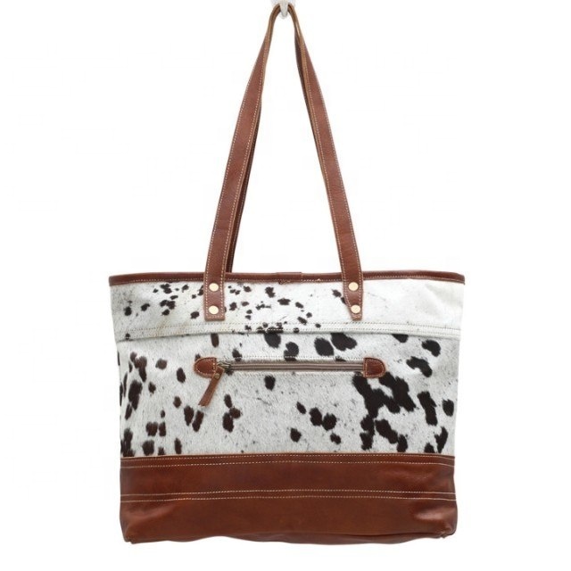 Women Handbag Cowhide Shoulder Tote Bag Cow Hide Leather Shopping Tote Purse