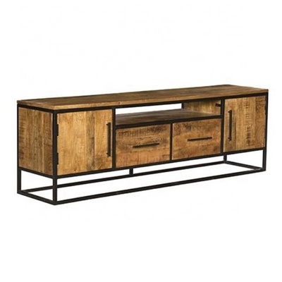 Industrial Classic modern sideboard mango wood 2 doors 2 Drawers tv unit cabinet