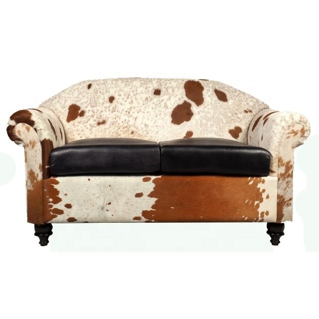 New American Design Vintage Cow Hide Leather Couch Modern Sofas,  love seat sofas