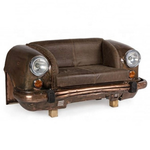 Industrial Retro Classic Ambassador Body Leather Seat Industrial Bench Metal Car Sofa