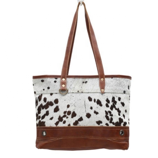 Women Handbag Cowhide Shoulder Tote Bag Cow Hide Leather Shopping Tote Purse