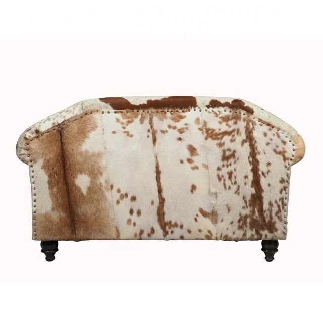 New American Design Vintage Cow Hide Leather Couch Modern Sofas,  love seat sofas