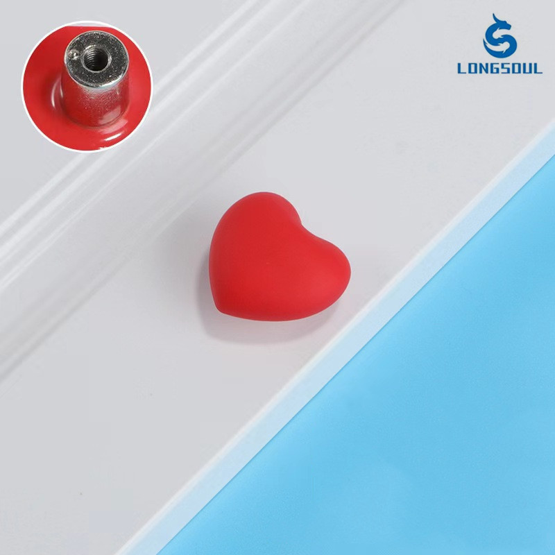 Manufacturer Cabinet Drawer Door Handle Children Room Furniture Love Hardware Handle Colorful Heart-Shaped Plastic Handle Knob