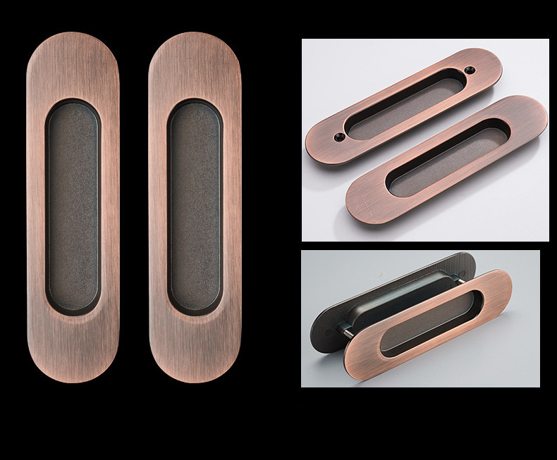 High quality luxury modern manufacturer zinc alloy embedded pull cabinet handle hidden recessed door handles