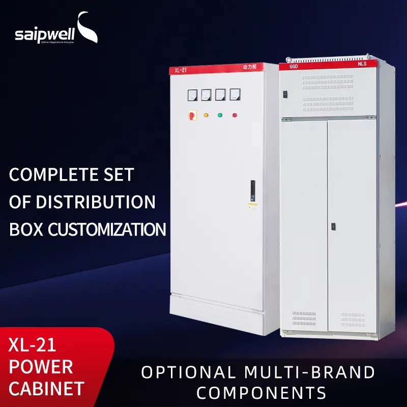 Electrical Power Distribution Box SAIPWELL MCB MCCB Lightning Arrester Panel Board Wall Mount Steel Sheet Electric Cabinets