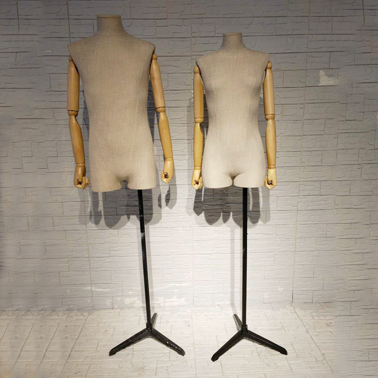 Warehouse Clothes Display Mannequin Male Dressmaker Dummy Dress Form Head Mannequin Wooden Arms Male Male Mannequin Torso