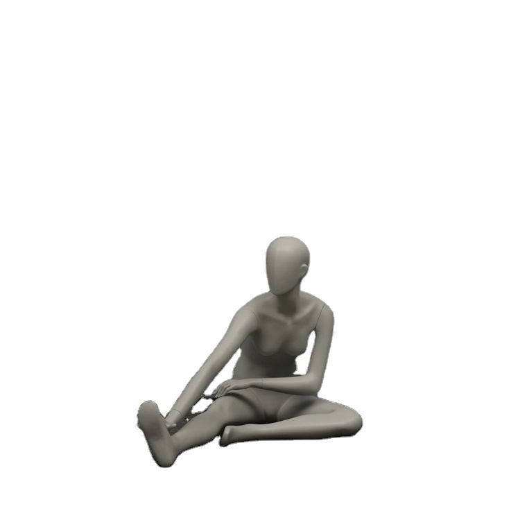 Fashion Store Fiberglass Female Yoga Fitting Sitting Mannequin Stretching Pose