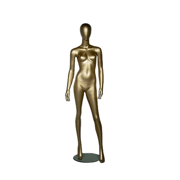 Wholesale Customized Human Costume Model Fiberglass Display Egg Head No Wig Gold Plating Sitting Female Mannequins