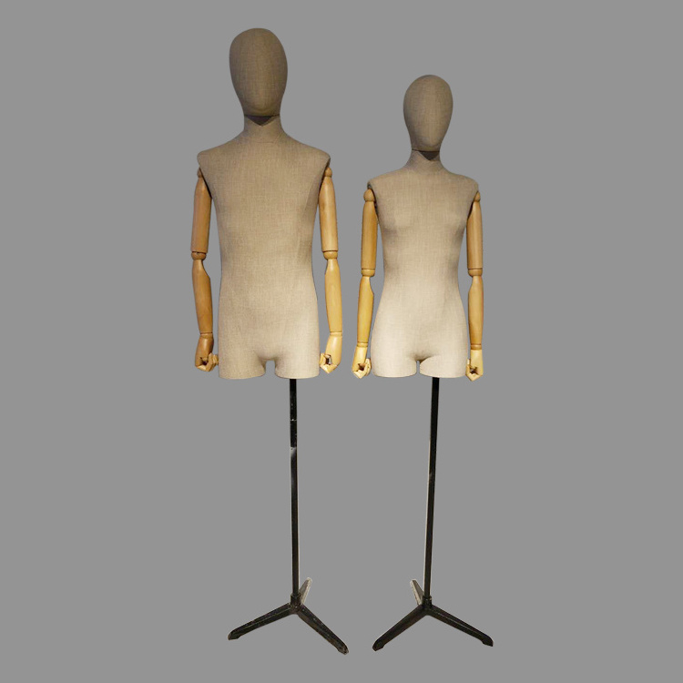 Warehouse Clothes Display Mannequin Male Dressmaker Dummy Dress Form Head Mannequin Wooden Arms Male Male Mannequin Torso