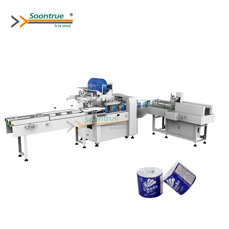 Factory Manufacturing Automatic Feeding Toilet Roll Tissue Paper Packing Machine Paper Roll Wrapping Machine