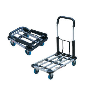 High Quality Hand Carts 150kg lightweight Aluminum Plain Trolley with Four Wheels