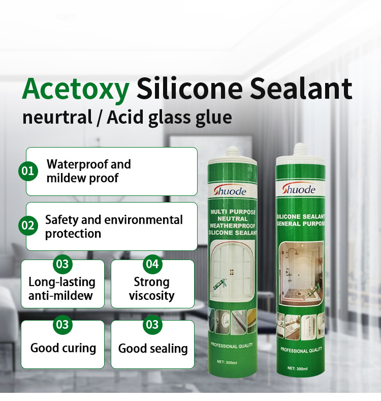 China Manufacturer General Purpose OEM Package Acetic Clear Silicone Sealant Glass Glue