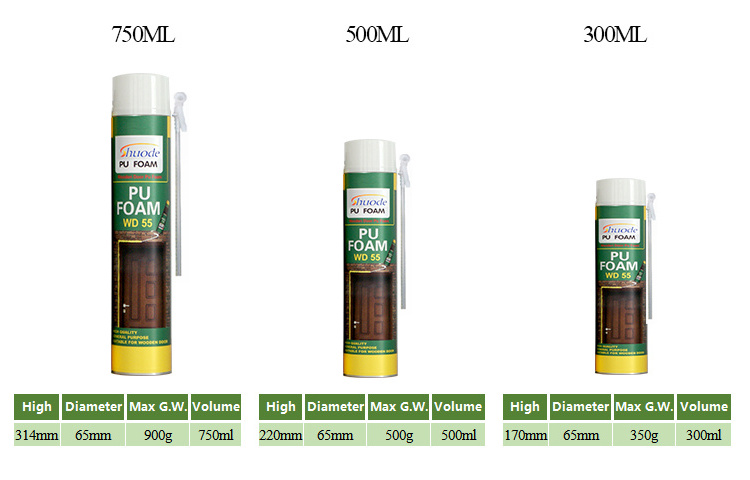 Polyurethane Spray Foam Concrete & Stone Adhesive PU Foam for Window and Doorframes