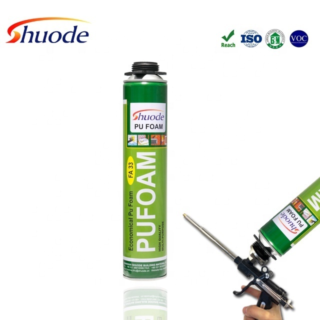 750ml one component insulation fireproof expanding foam adhesive waterproof spray liquid pu foam sealant for windows and doors