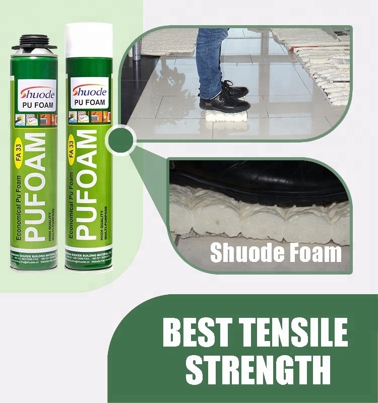 Straw type door frame fixing pu foam expanding foam