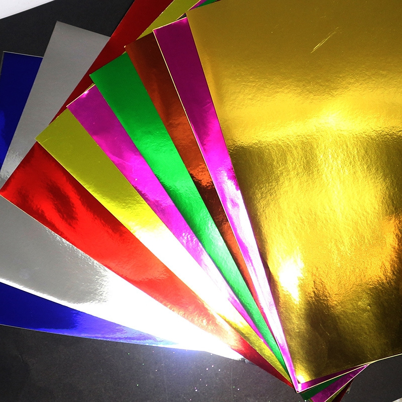 Hot best selling metallic paper holographic cardstock mirror foil metallic cardboard paper