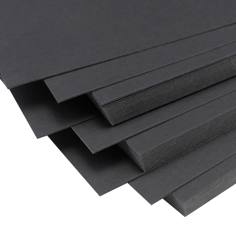 Matte tube packaging A4 black paper 110g high stiffness raw cardstock black kraft paper roll parchment core black chart paper