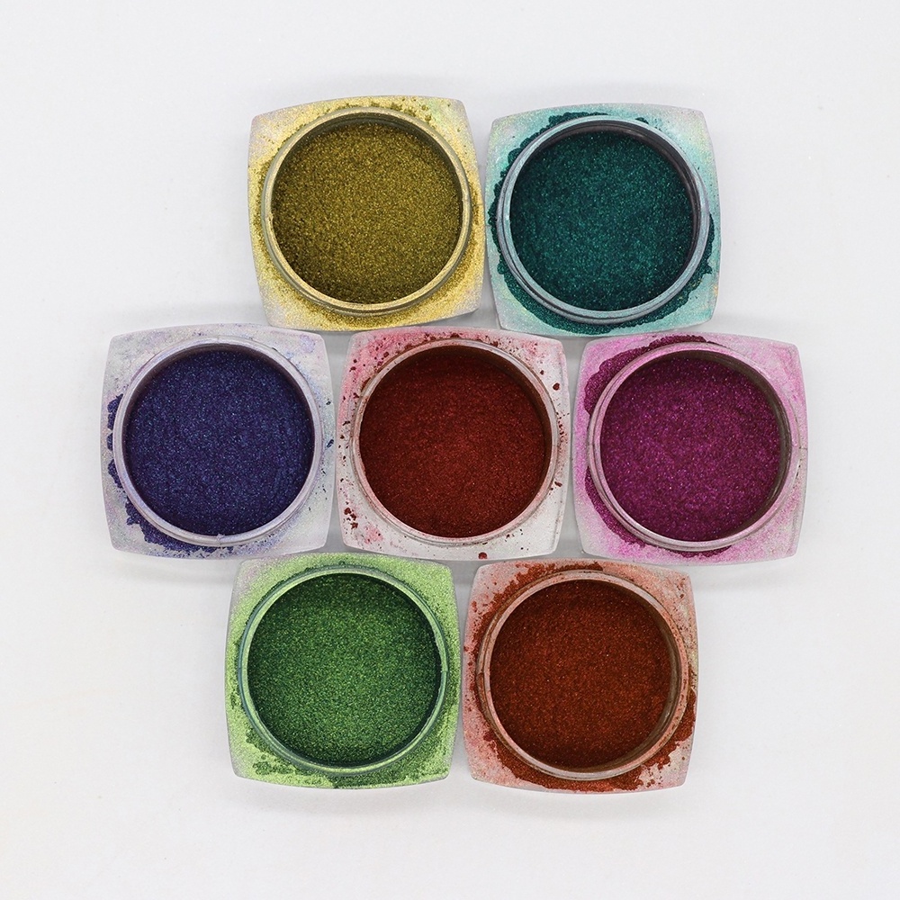 High purity luster dust eye shadow pigment duo chrome chameleon nail pigment powder