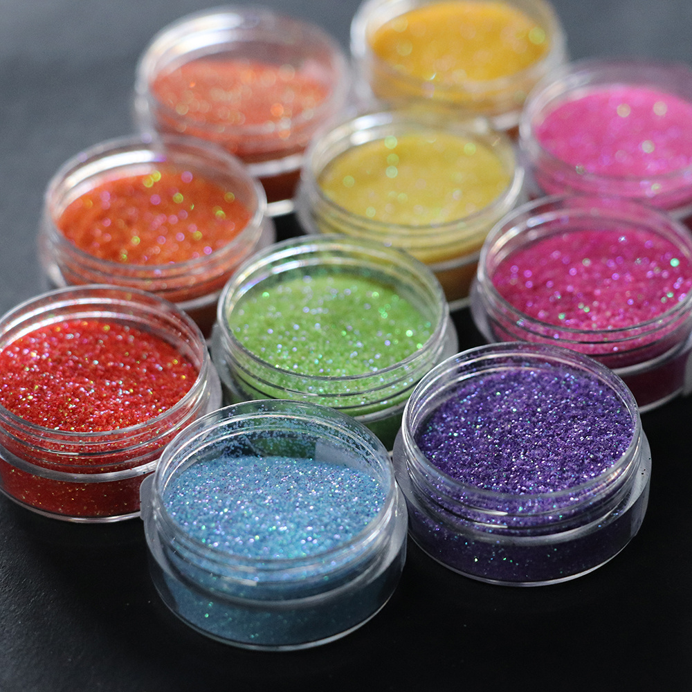 High Grade Holographic Rainbow Glitter Bulk Cosmetic Grade Eye Face Body Glitter for Nail Art Decoration