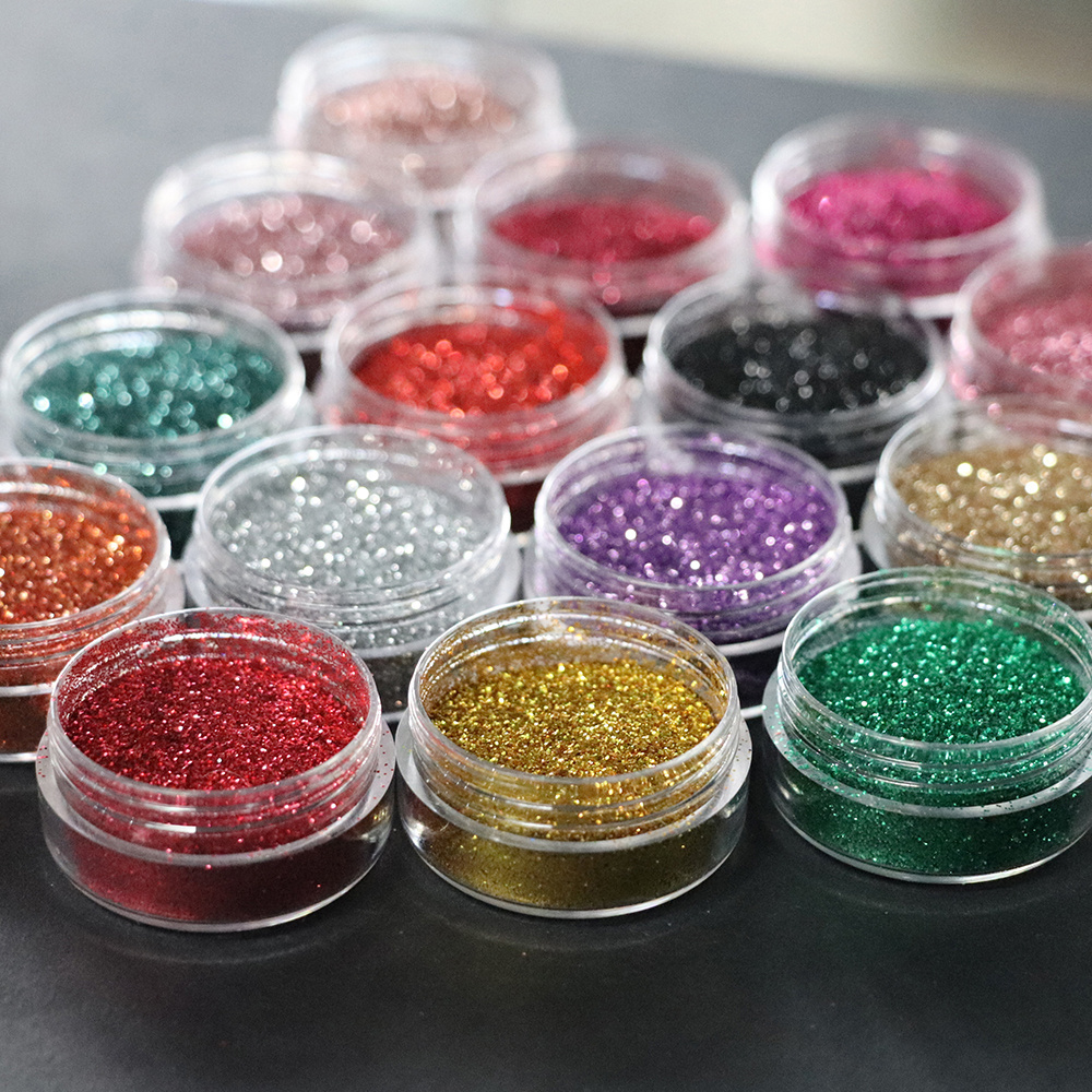 Factory price acrylic reflective nail glitter pigment powder for eyeshadow face makeup nail art paint epoxy resin slime